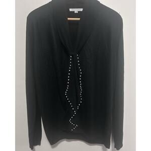 Mercer Street Studio Women’s Size XL Black Sweater Long Sleeve V Neck Pullover